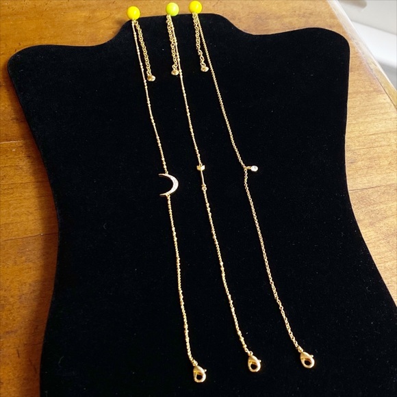 3 Bauble Bar Layering Necklaces: Moon, Arrow - Picture 3 of 7